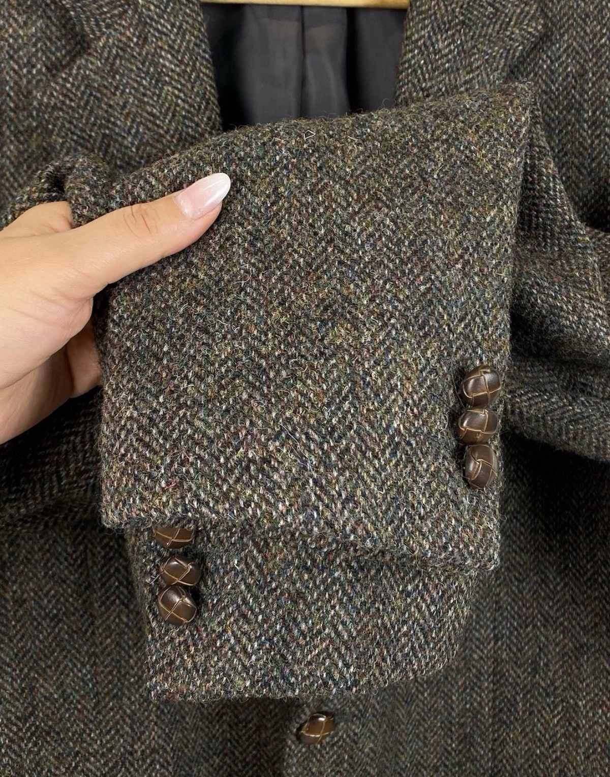 Harris Tweed Harris Tweed Gurteen Herringbone Wool 2 Button Blazer Jacket Size 42R - 4 Thumbnail