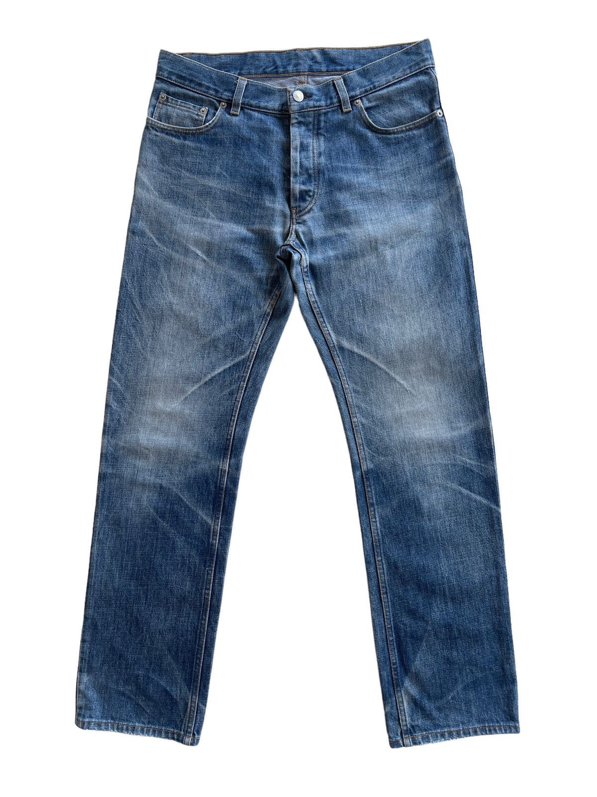 image of 1998 Helmut Lang Runway Classic Raw Denim in Stone Washed Blue, Men's (Size 33)
