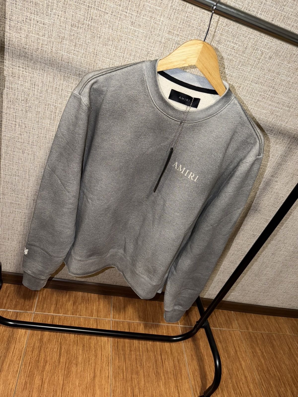 Amiri AMIRI AGED PUFF LOGO GREY SWEATSHIRT Size US S / EU 44-46 / 1 - 3 Thumbnail