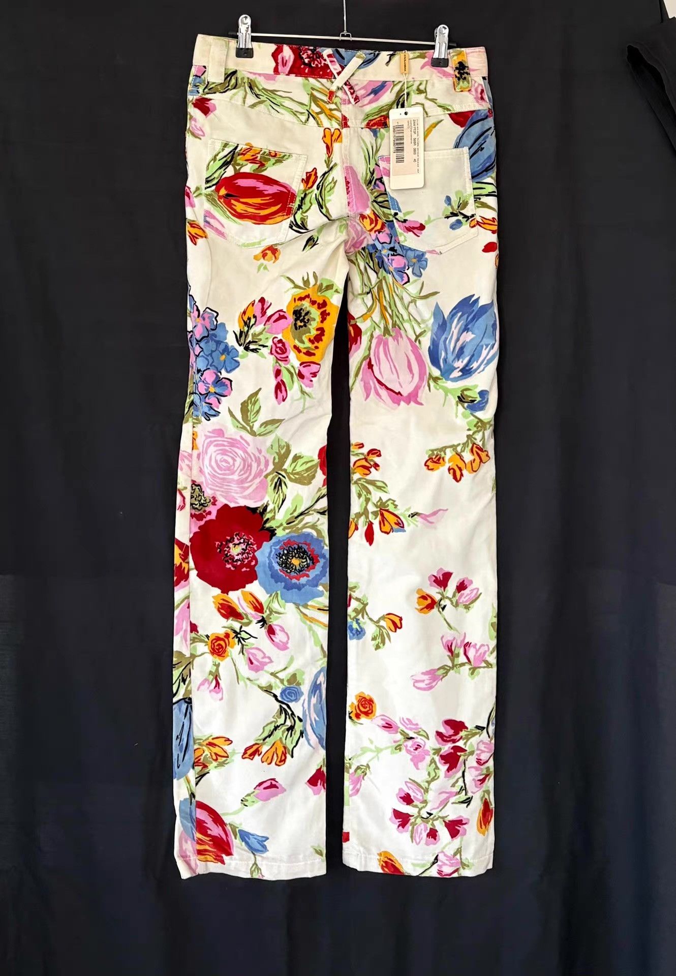 Dolce & Gabbana Dolce&Gabbana Women's Floral Print Velvet Trousers Ｑ21 Size 28" / US 6 / IT 42 - 2 Thumbnail