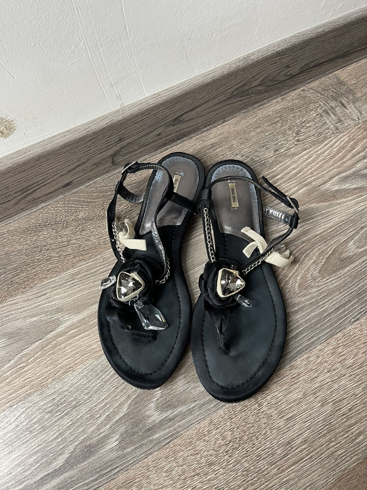 Miu Miu miu miu sandals 39 women shoes black Size US 8.5 / IT 38.5 - 1 Thumbnail