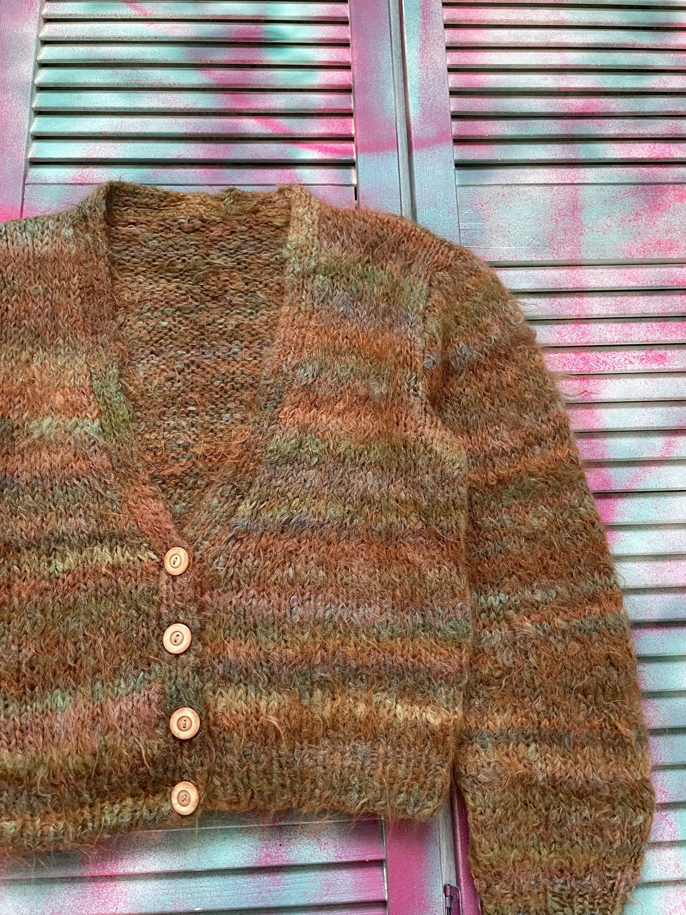 If Six Was Nine Vintage 90s Wool Fuzzy Cardigan Retro Style Size US XS / EU 42 / 0 - 1 Thumbnail