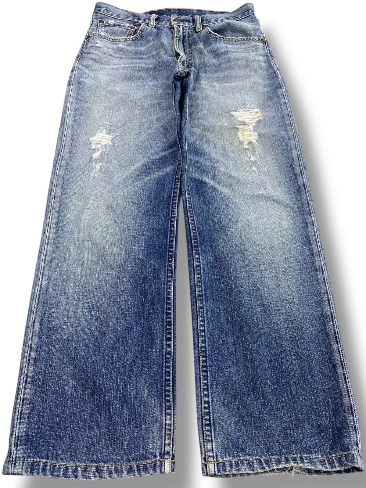 Levi's Levi’s Light Wash Distressed Whiskered Straight Leg Sytle Size US 30 / EU 46 - 1 Thumbnail