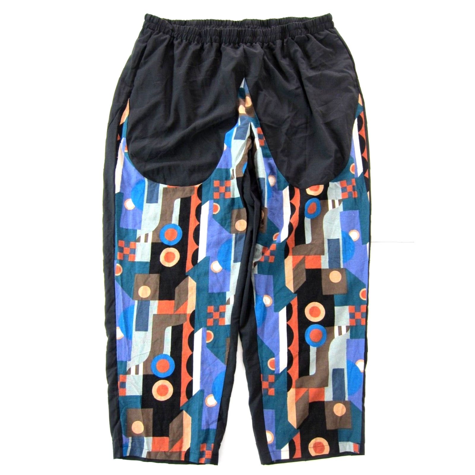 Vintage Emery Rose Cotton Black Purple Orange Geometric Pocket Chino Pant Plus 5XL Size 40" / US 18 - 2 Thumbnail