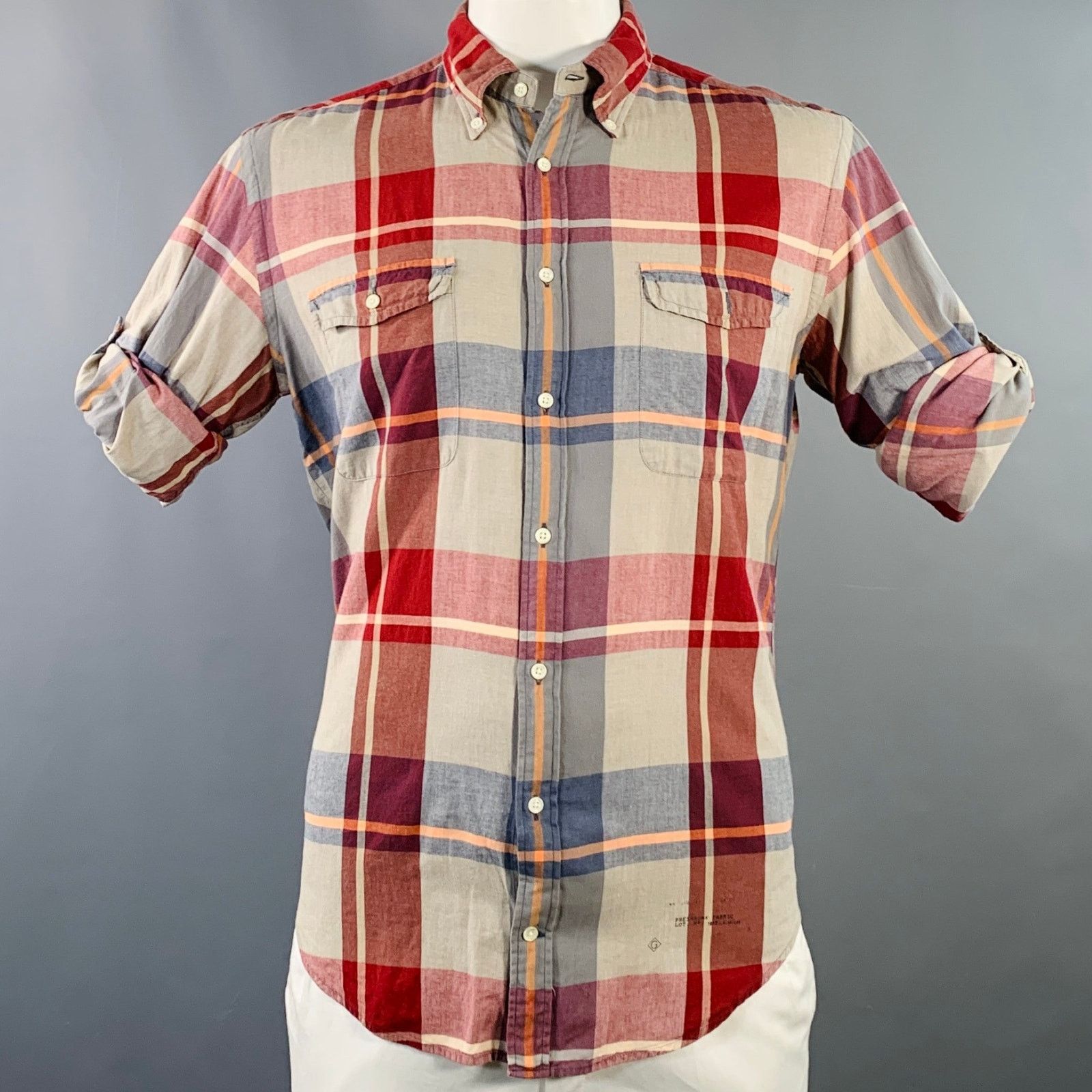 Gant Red Green Madras Plaid Cotton Button Down Collar Shirt Size US L / EU 52-54 / 3 - 2 Thumbnail