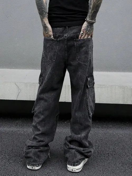 Designer × Japanese Brand × Vintage y2k baggy cargo hiphop faded pants Size US 34 / EU 50 - 2 Thumbnail