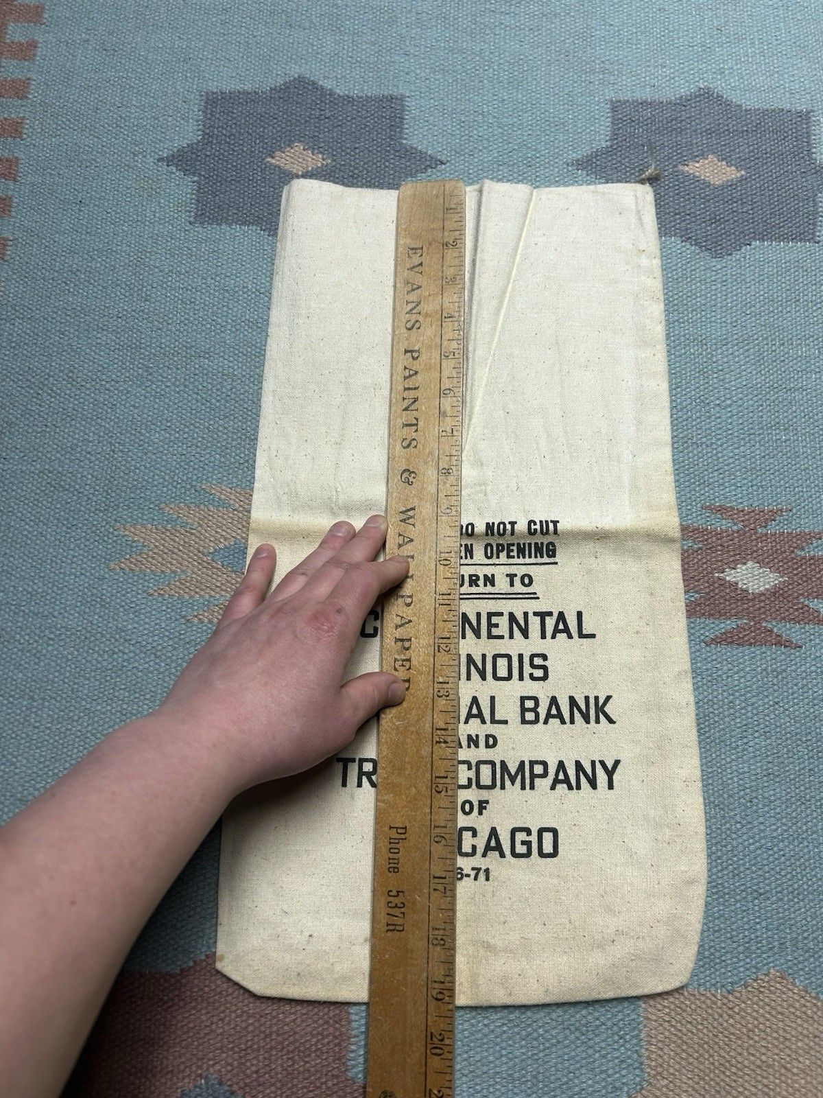 Vintage Lot of 3 Vtg canvas bank money bag Illinois bank of Chicago Size ONE SIZE - 11 Thumbnail