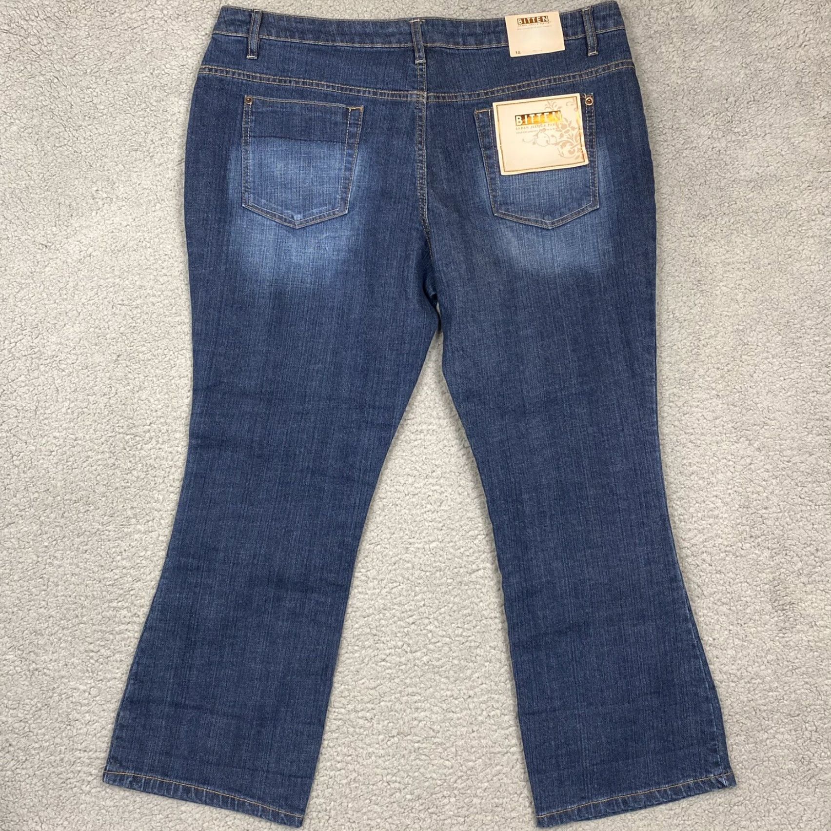 Vintage Bitten Jeans Women 18 Blue Medium Wash Sarah Jessica Parker Boot Cut Jeans NWT Size 40" / US 18 - 7 Thumbnail