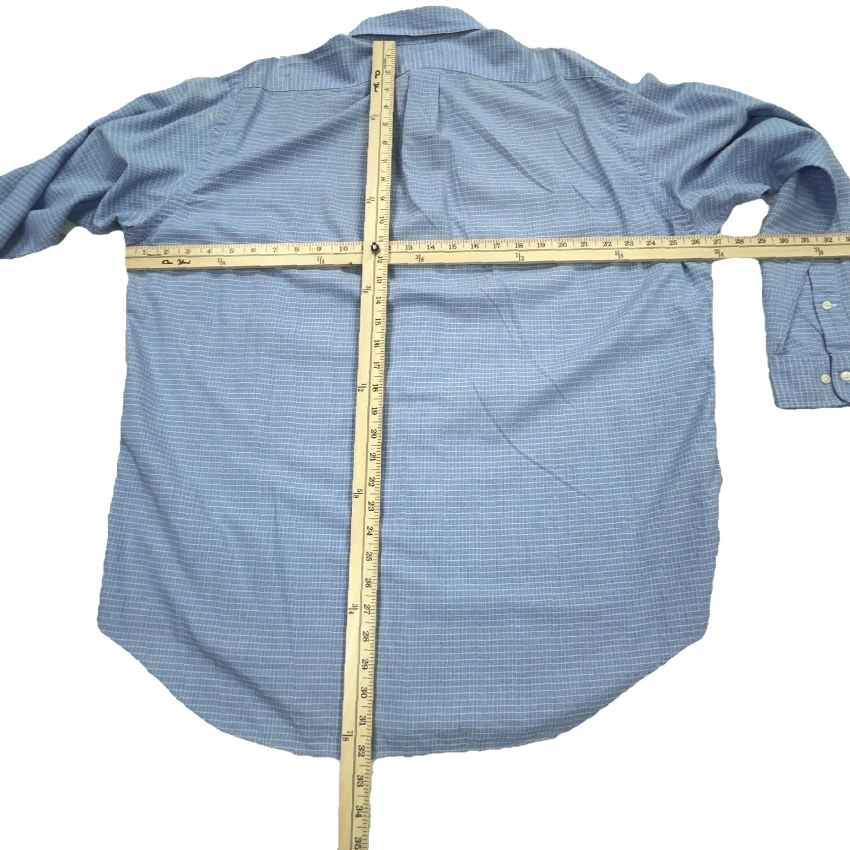 Ralph Lauren Ralph Lauren Shirt Men 16.5 34 Blue Plaid Button Up Dress Yarmouth Pony Adult Size 46R - 7 Thumbnail