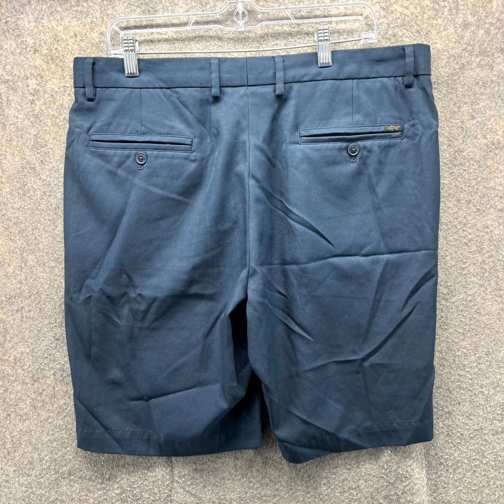 Vintage Greg Norman Shorts Mens 36 Blue Navy Cotton Chino Flat Front Knit Golf Casual Shoes? Size US 36 / EU 52 - 2 Thumbnail