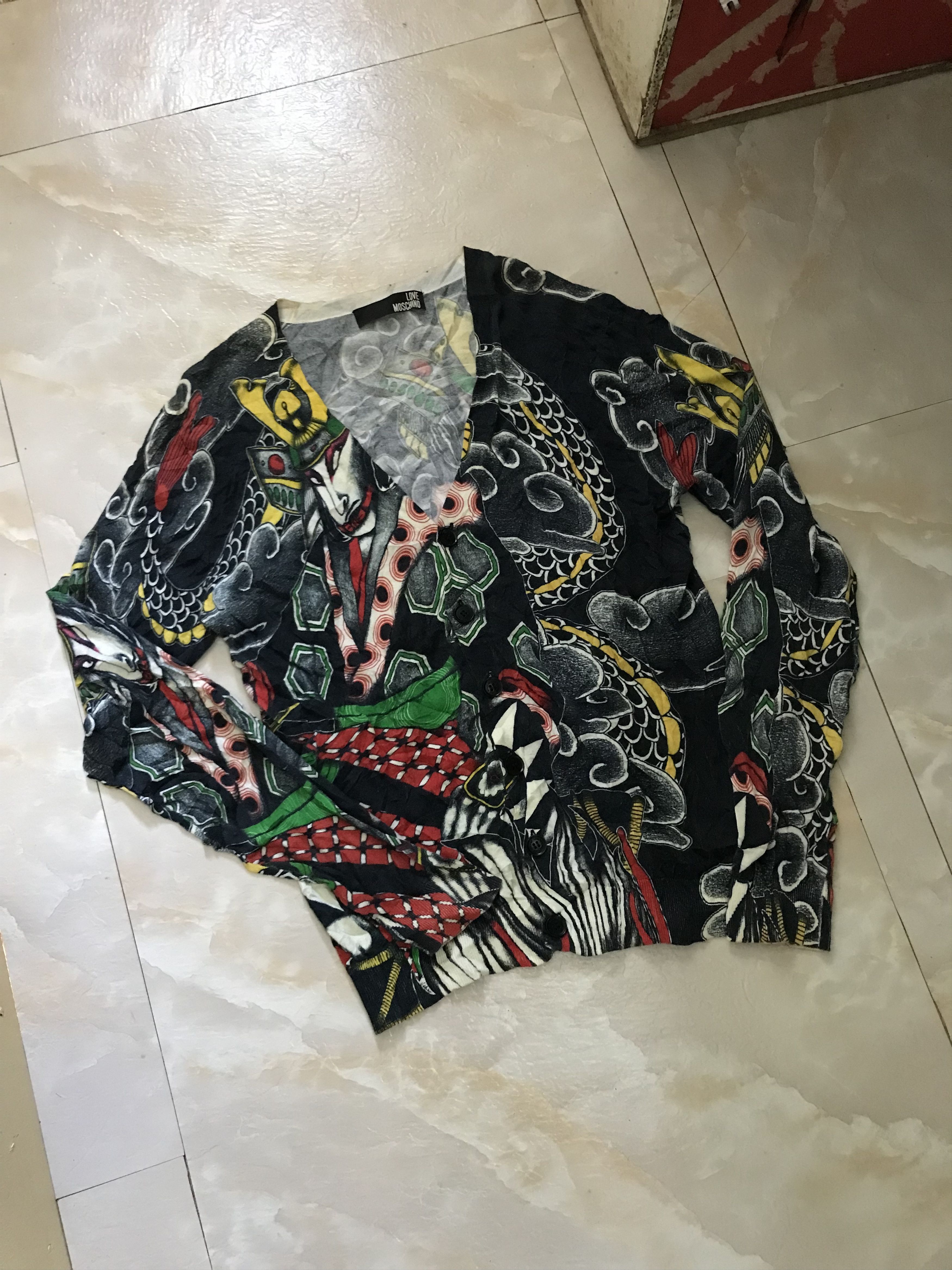Love Moschino LOVE MOSCHINO YAKUZA TATTOO JAPAN MOTIVE SAMURAI CARDIGAN Size L / US 10 / IT 46 - 2 Thumbnail