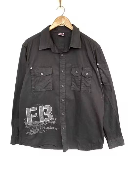 image of Vintage Fubu Tactical Multipocket Button Up Shirt, Men's (Size XL)