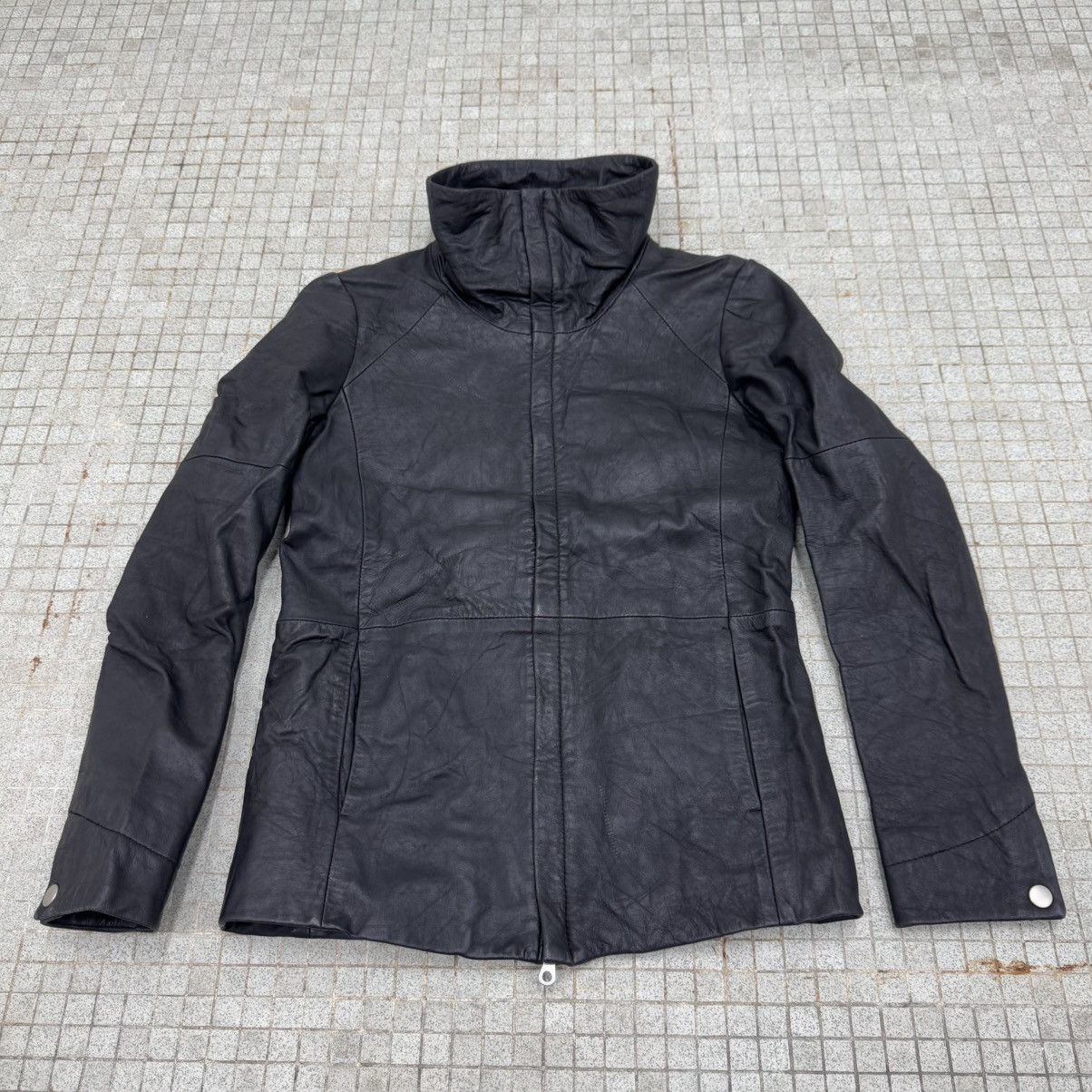 Ekam 2000s No ID High Neck Sheepskin Biker Leather Jacket Size US S / EU 44-46 / 1 - 2 Thumbnail
