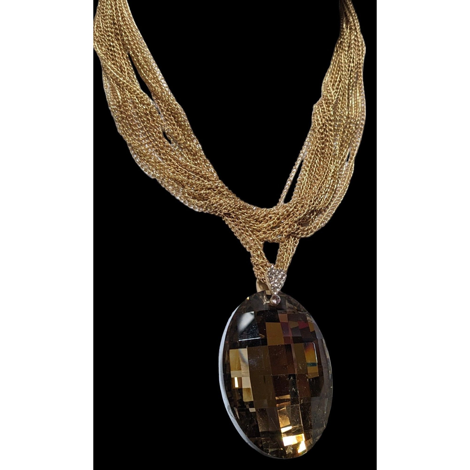Other Charming Charlie Gold Glam Glass Necklace Size ONE SIZE - 5 Thumbnail
