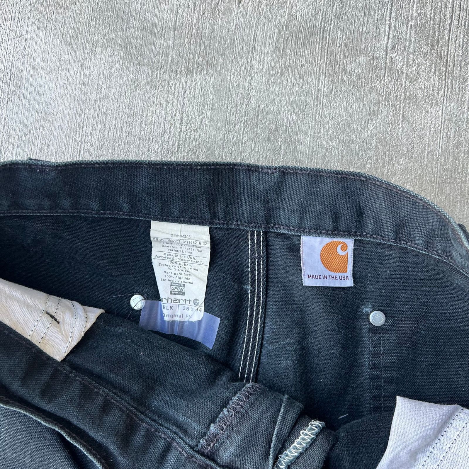 Carhartt × Vintage Carhartt faded black double knee work wear carpenter pants Size US 37 - 7 Thumbnail