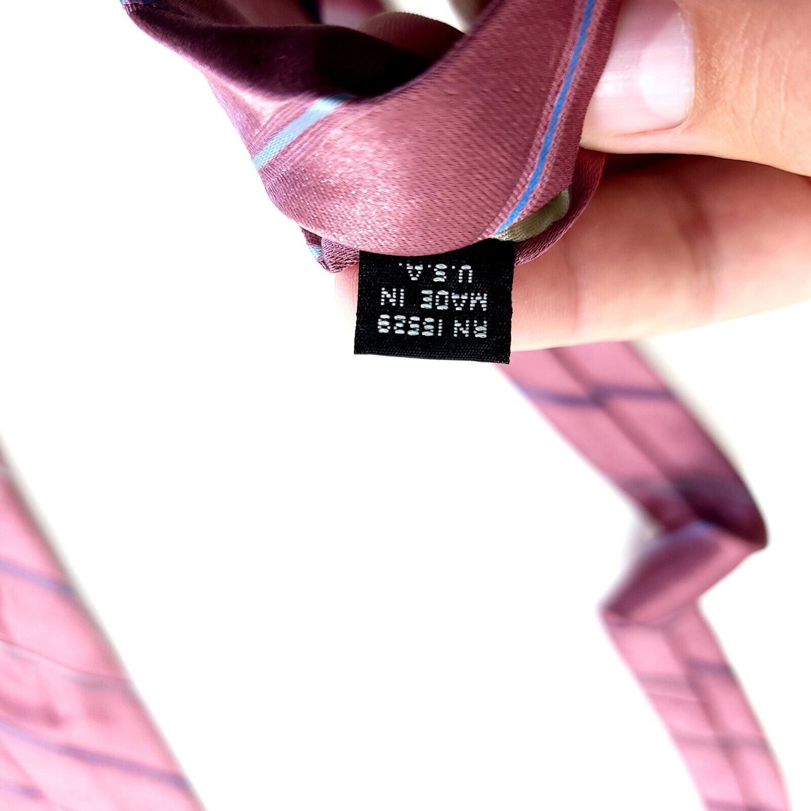 Givenchy Vintage Givenchy Monsieur Pink Blue Striped Woven Polyester Size ONE SIZE - 6 Thumbnail
