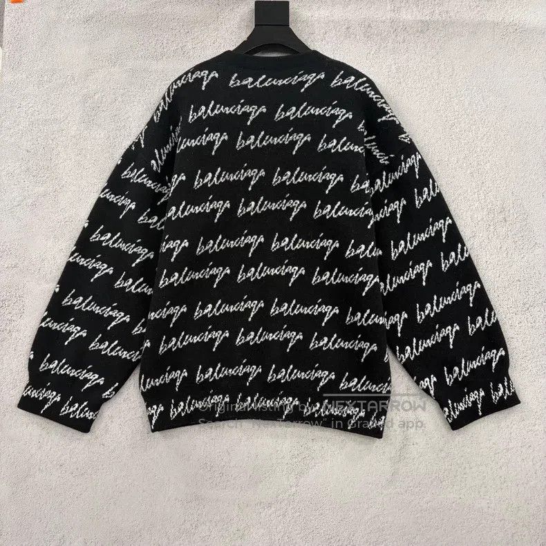 Balenciaga Balenciaga Cursive Slogan Logo Long Sleeve Knit Sweater Size US XS / EU 42 / 0 - 2 Thumbnail