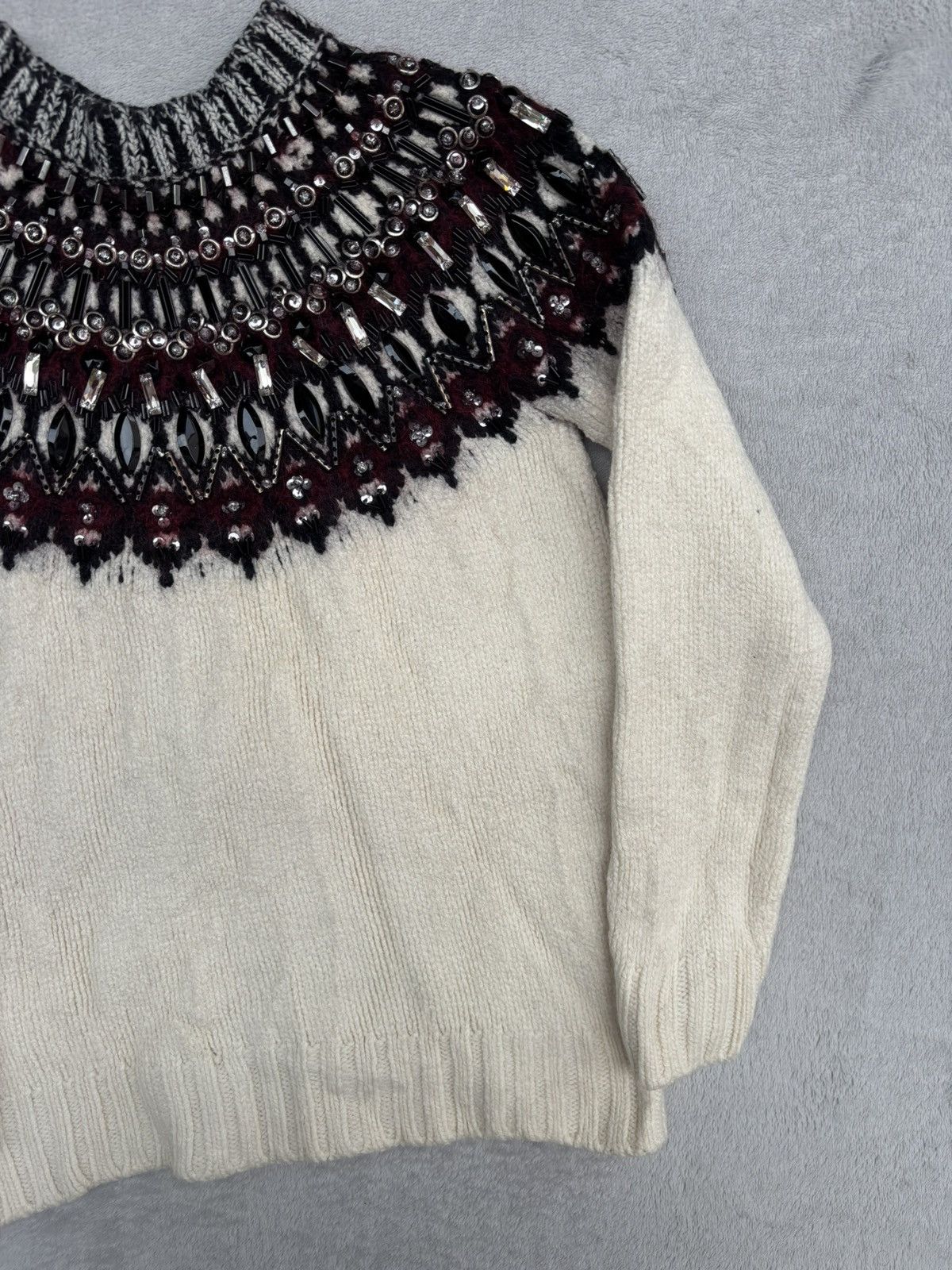 Gucci Pre Fall 2015 Heavy Embellished Yoke Design Knit Sweater Size S / US 4 / IT 40 - 9 Thumbnail