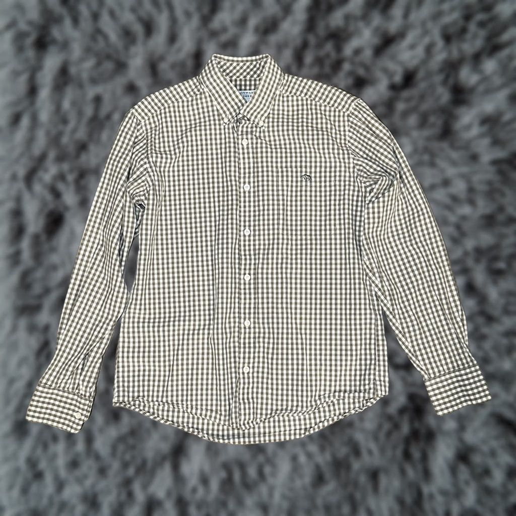 Vintage Onward Reserve Gingham Checkered Long Sleeve Button Down Medium Mens Tan Size US M / EU 48-50 / 2 - 1 Thumbnail