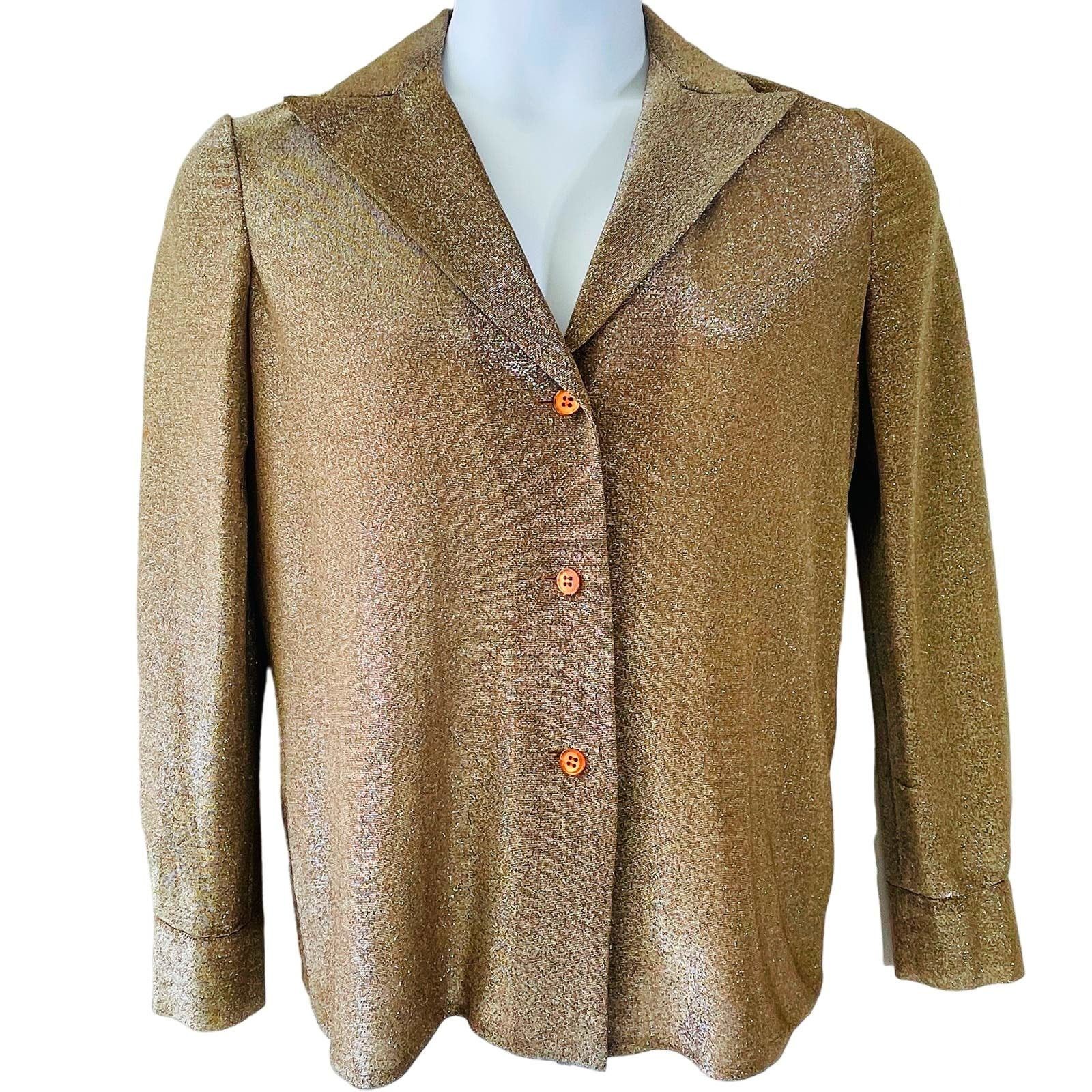 Vintage VINTAGE 70s Metallic Jersey 2 Piece Dress Size Medium Size M / US 6-8 / IT 42-44 - 2 Thumbnail