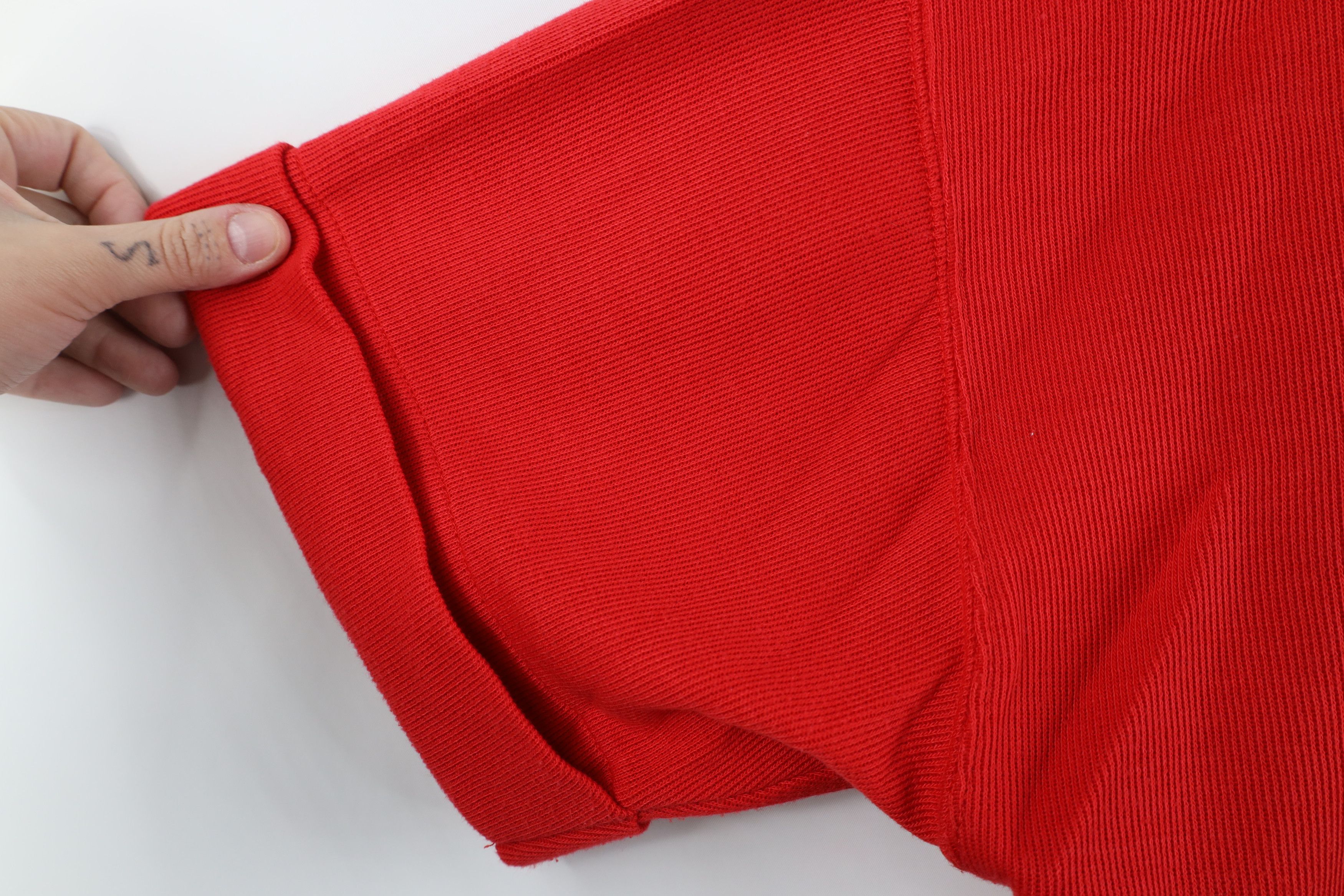 Express × Vintage Vintage 90s Express Baggy Thermal Ribbed Knit T-Shirt Red Size L / US 10 / IT 46 - 5 Thumbnail