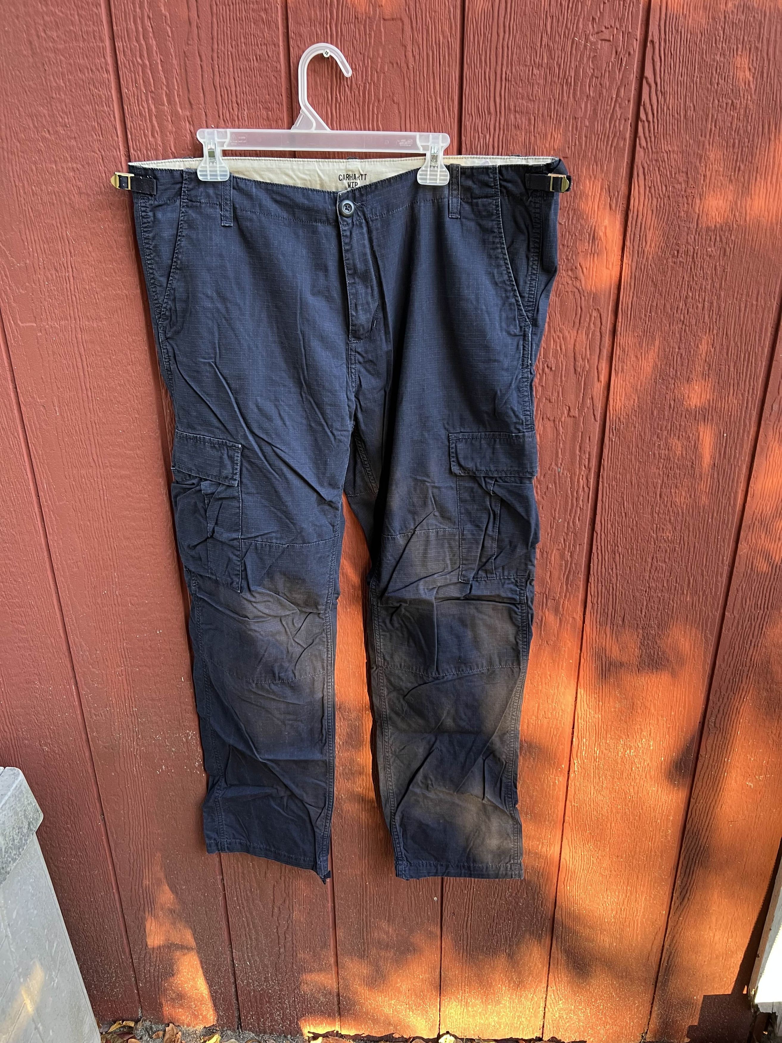 Pre-owned Carhartt Aviator Cargo Pants Size 36-38 In Blue