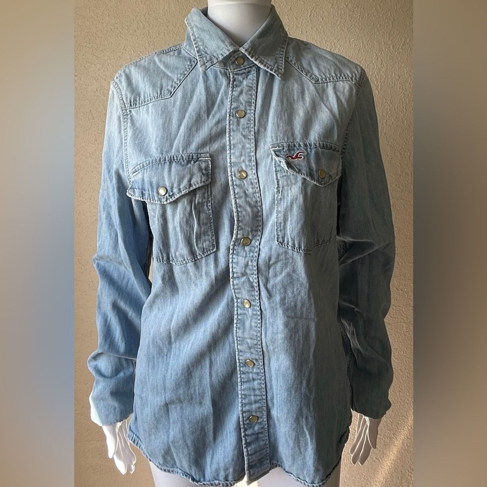 Hollister Hollister | Men's Cotton Denim Jean Jacket Coat | Medium Size US M / EU 48-50 / 2 - 1 Thumbnail