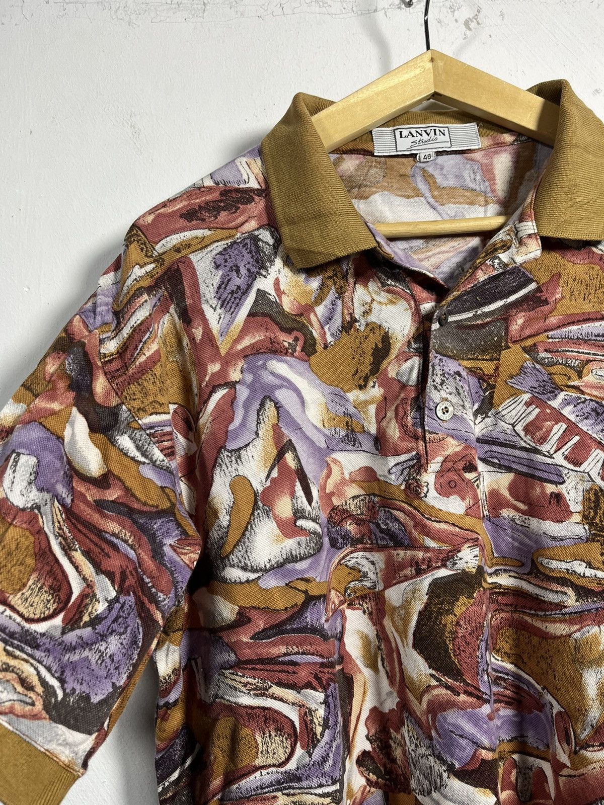 Lanvin × Vintage Caleche Art overprint polo shirt Size US L / EU 52-54 / 3 - 2 Thumbnail