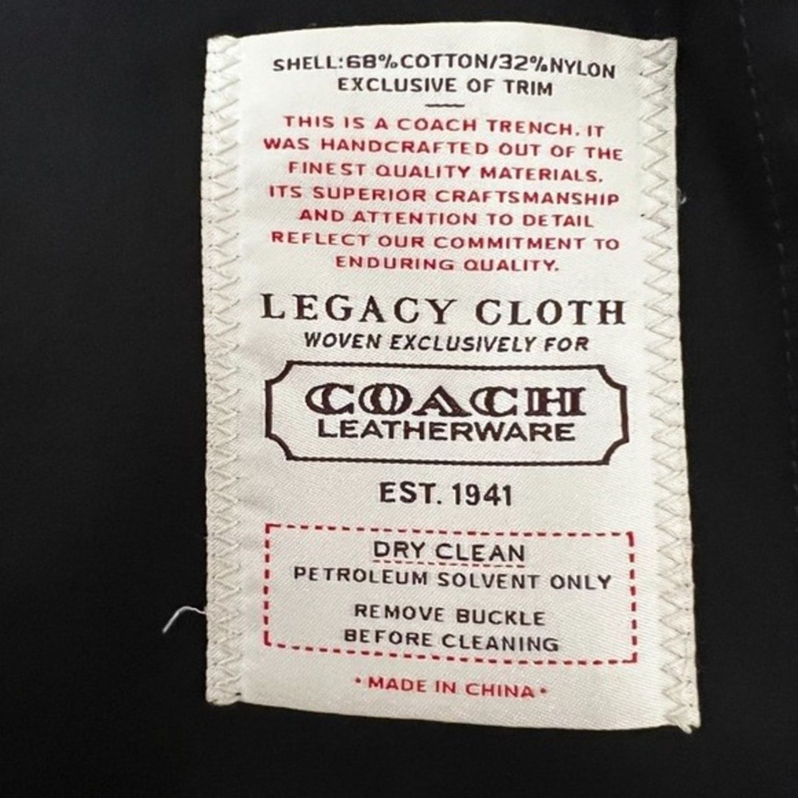 Coach COACH 1941 Navy Blue Trench Coat, XS/US2 Size XS / US 0-2 / IT 36-38 - 11 Thumbnail