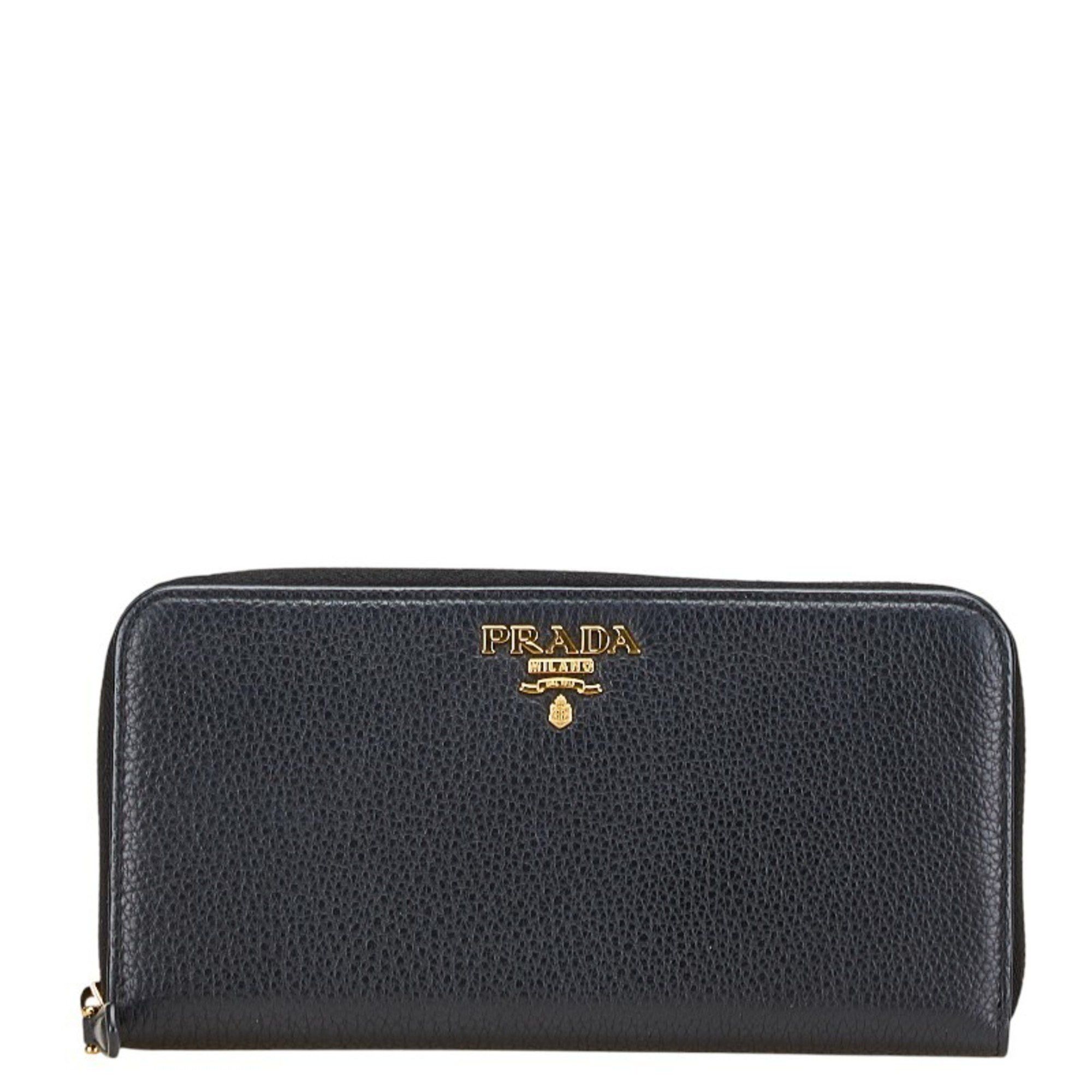 Prada Prada Women's Navy Leather Round Zip Wallet Size ONE SIZE - 1 Thumbnail