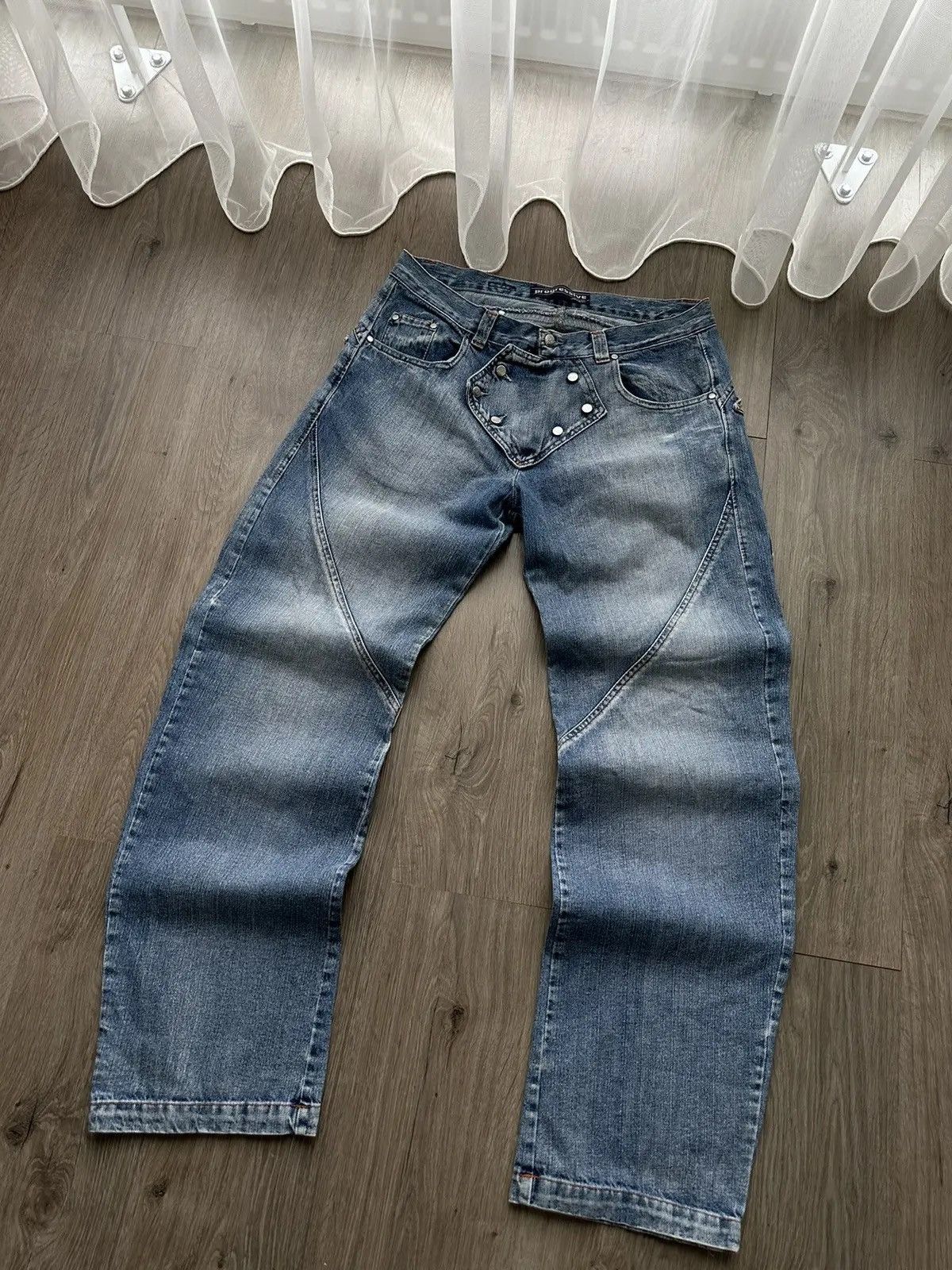 Japanese Brand × Vintage Vintage Progressive Fuck It Denim Wear Cowboy Jeans Pants Size US 34 / EU 50 - 4 Thumbnail
