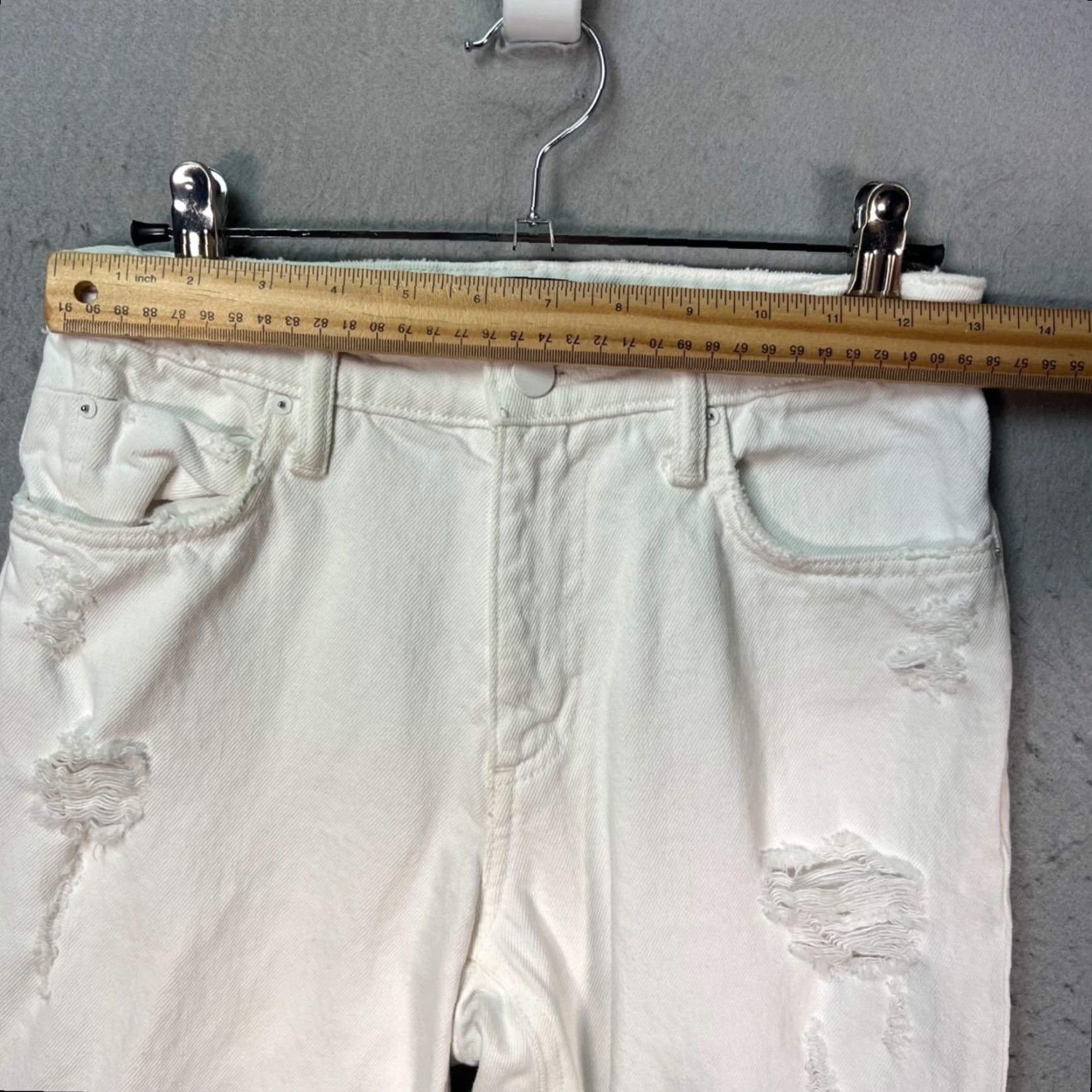 Alexander Wang Alexander Wang Womens Jeans 25 White Distressed Cotton Denim - 5-Pocket Regular Rise Mid Vintage No N/A Size 42" / US 20 - 5 Thumbnail