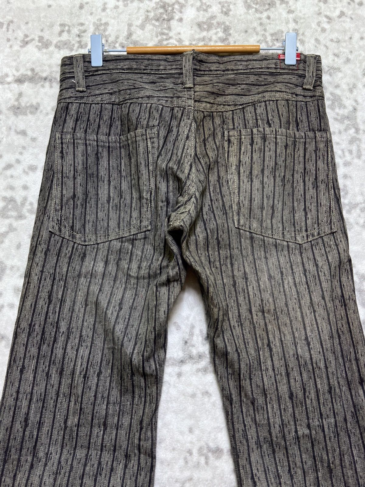 Japanese Brand Vintage Blueway Japanese Flare Denim Bootcut Striped Jeans Size US 31 - 8 Thumbnail