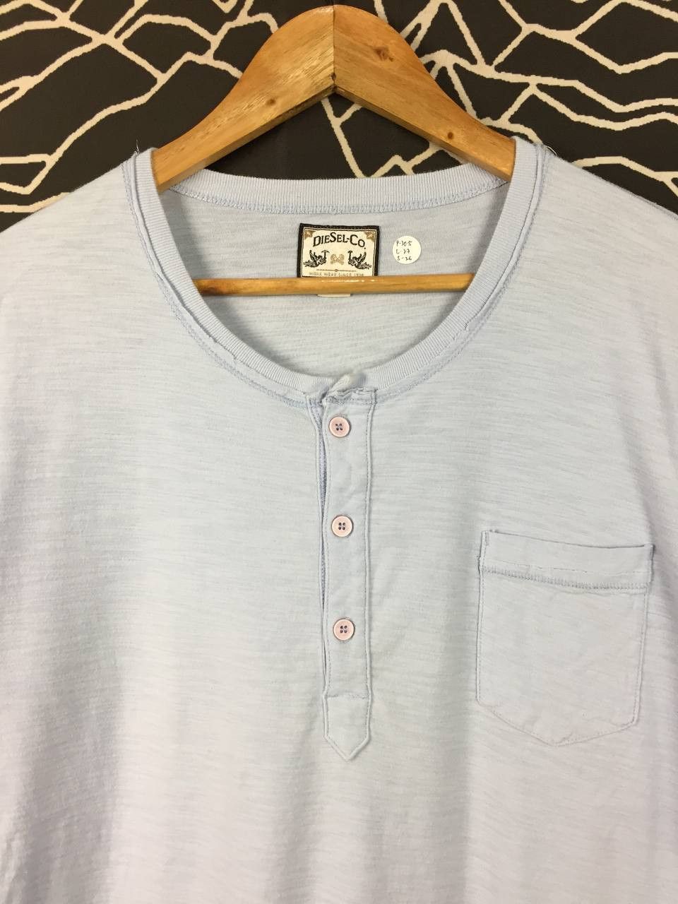 Diesel Diesel Co. Light Blue Pocket Long Sleeve Henley Tee Size S Size US S / EU 44-46 / 1 - 3 Thumbnail