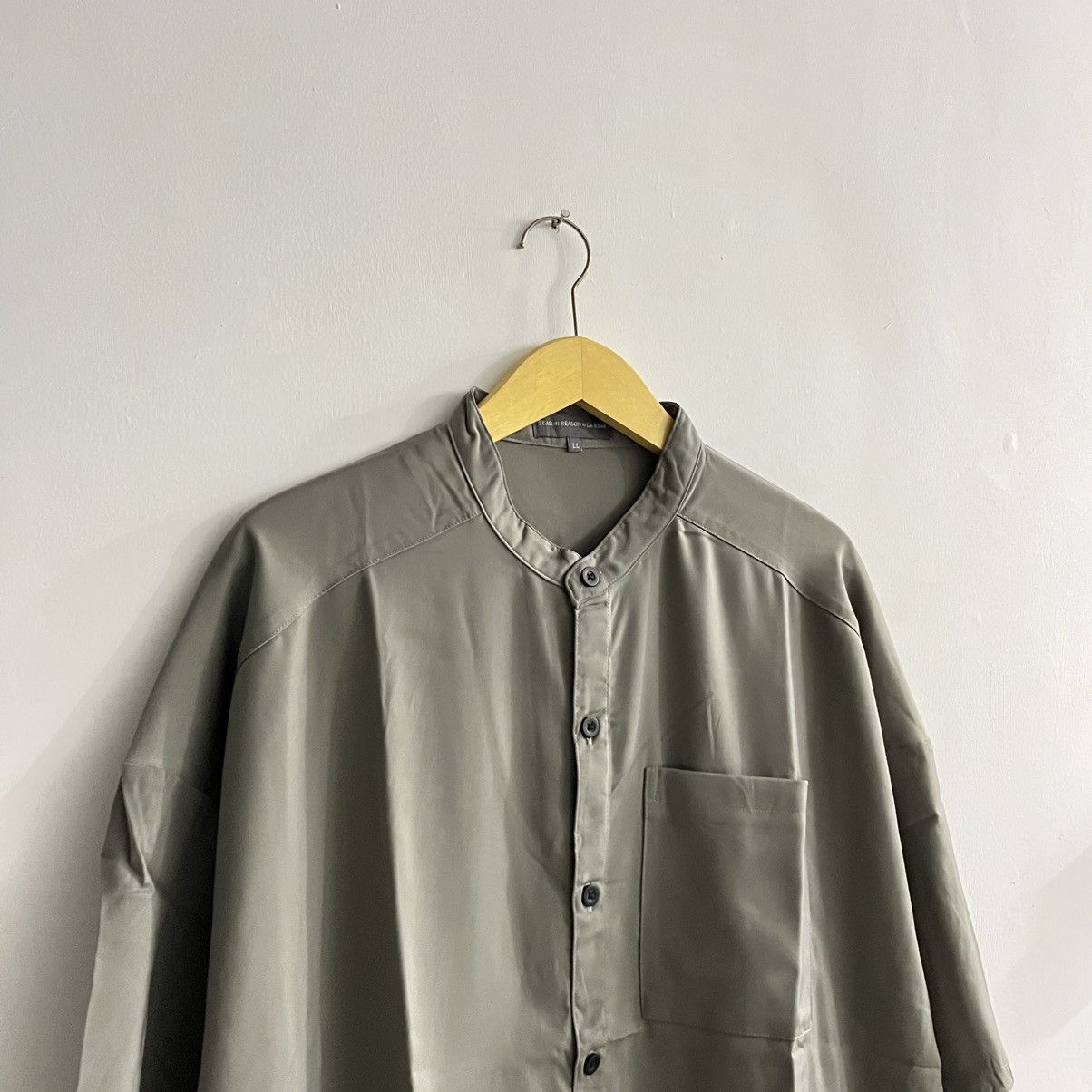 Issey Miyake Season Reason - Gray Standcollar Ls Shirt Size US L / EU 52-54 / 3 - 3 Thumbnail