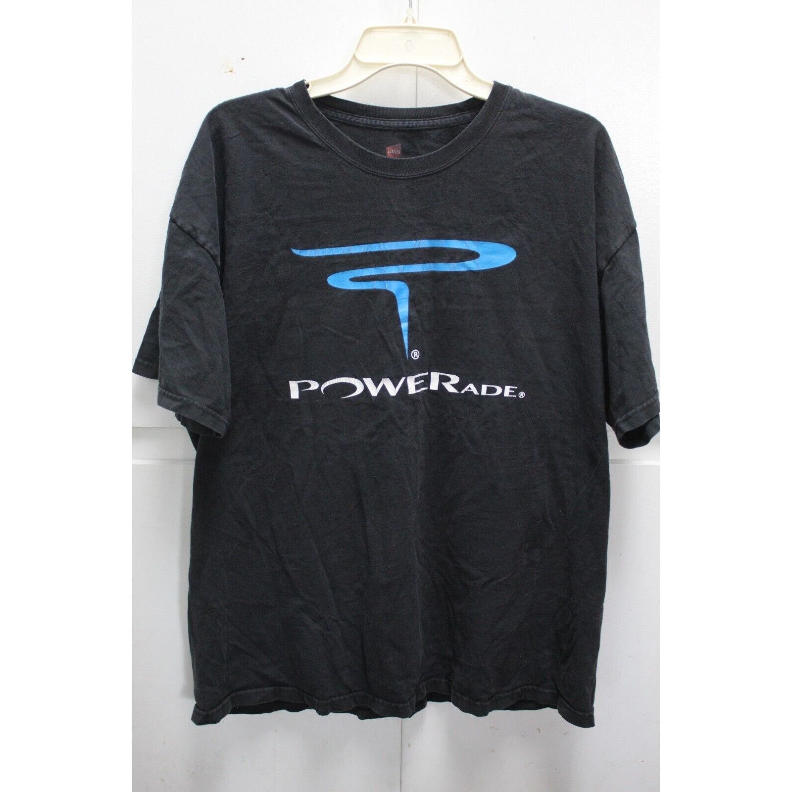 Hanes Powerade Shirt Mens Black XL Graphic Tee Logo 90s 100% Coton Size US XL / EU 56 / 4 - 1 Thumbnail