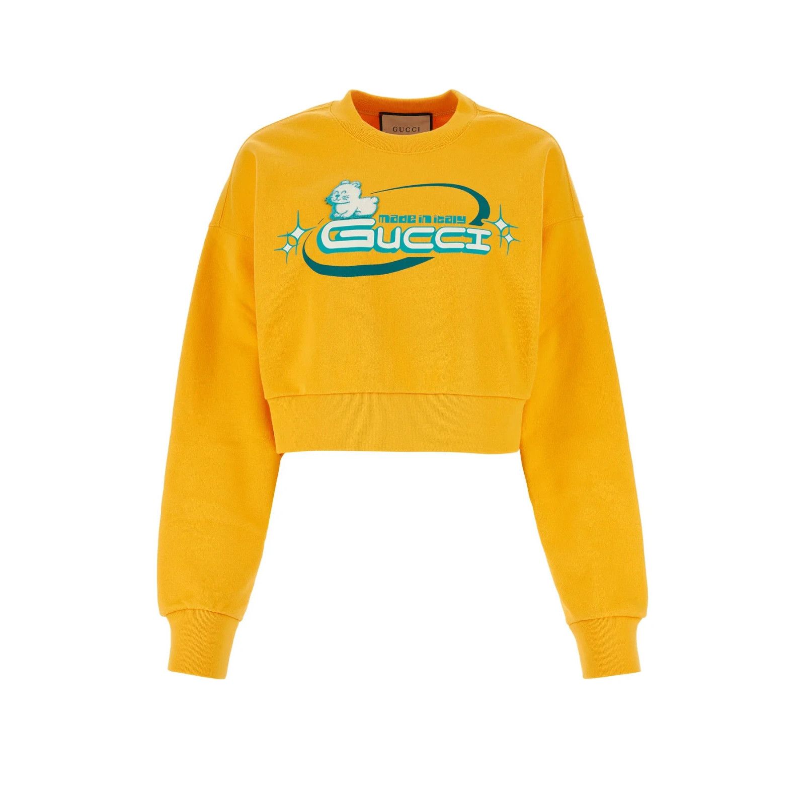 GUCCI Yellow Cotton Sweatshirt New & Authentic (Women's size