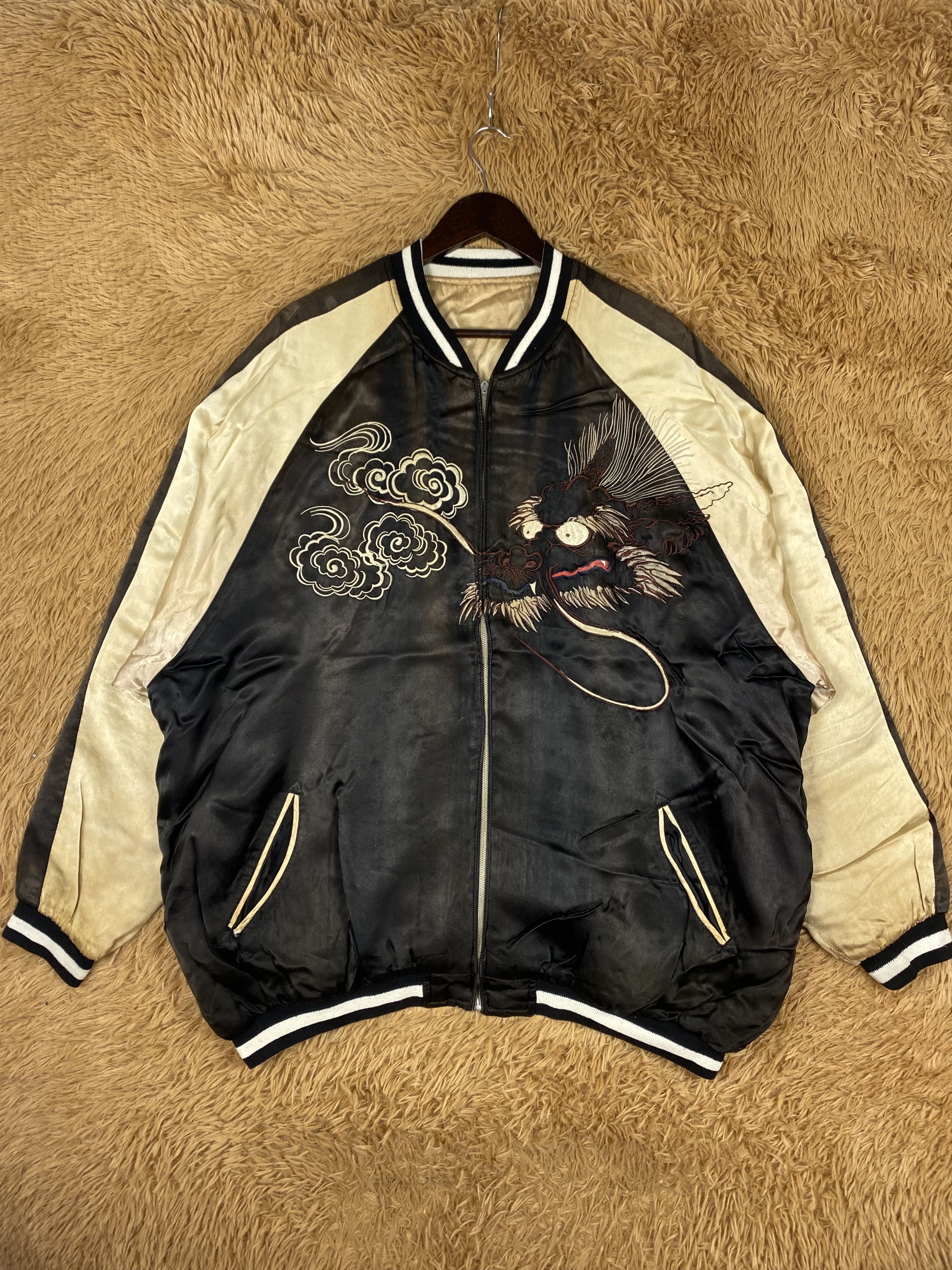 Japanese Brand Vintage Sukajan Dragon Art Varsity Jacket DJ0502 Size US XL / EU 56 / 4 - 1 Thumbnail