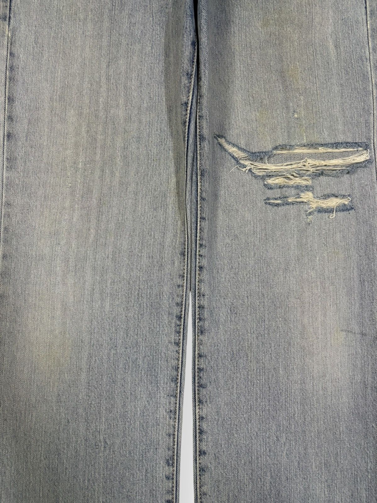 Japanese Brand Vintage Japanese Brand Light Blue Wash Distressed Jeans Size US 34 / EU 50 - 4 Thumbnail