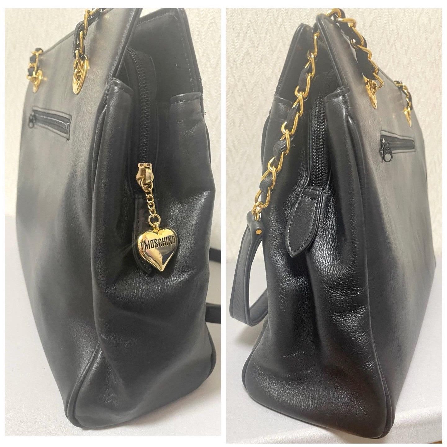 Moschino Vintage MOSCHINO black heart shape quilting tote bag Size ONE SIZE - 6 Thumbnail