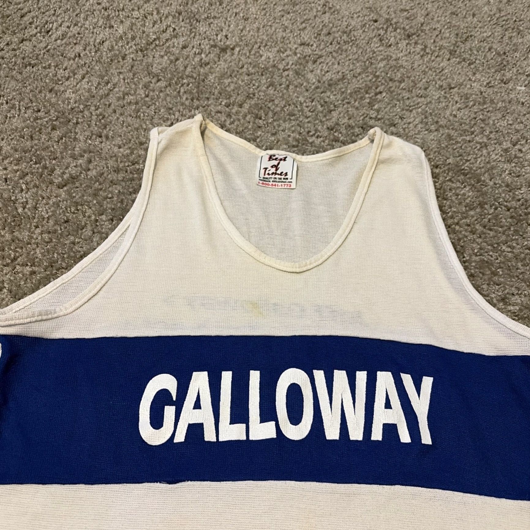 Vintage VINTAGE 80s Runner Jersey Marathon Race “Galloway” White Tank Top Women’s Medium Size M / US 6-8 / IT 42-44 - 4 Thumbnail