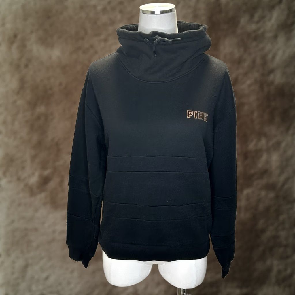 Pinko VINTAGE Victoria's Secret PINK Sweatshirt Cowl Neck Black Dolman Sleeve Mens? Size S / US 4 / IT 40 - 1 Thumbnail