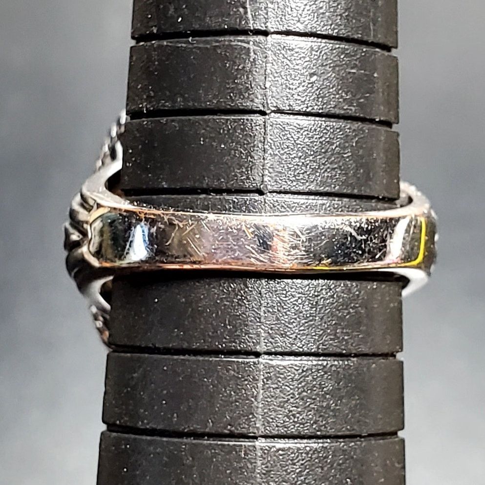 Other Silver Tone Rope Mother of Pearl Oval Statement Ring Sz 9 Size ONE SIZE - 5 Thumbnail