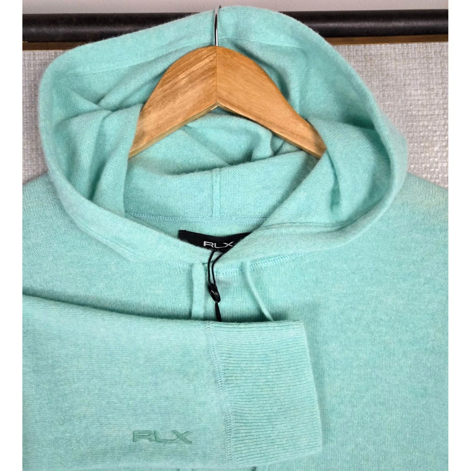 Polo Ralph Lauren VINTAGE RLX POLO RALPH LAUREN New 48 Mens XL 100% Cashmere Sweater Hoodie Sea Foam Size US XL / EU 56 / 4 - 2 Thumbnail