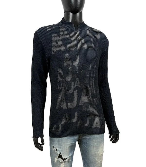 Armani Maglione Armani Jeans Uomo L Lana Cotone Logo Size US L / EU 52-54 / 3 - 5 Thumbnail