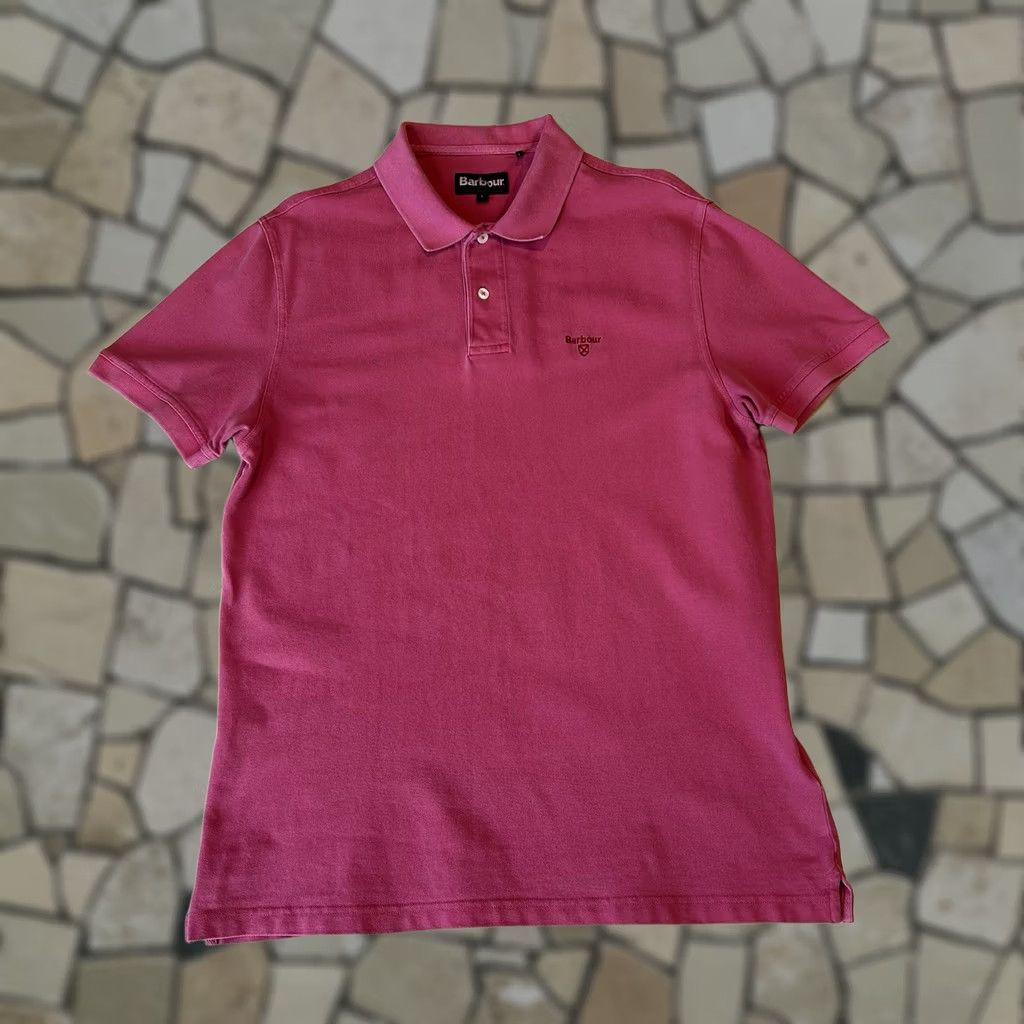 Barbour Barbour Polo Shirt Short Sleeve Men L Dark Pinkish Type Cotton Knit Solid Barbour Jersey Knit Polo Short Sleeve Men’s Large Size US L / EU 52-54 / 3 - 1 Thumbnail
