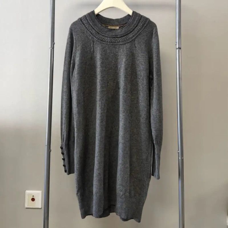 Burberry Burberry Women's Grey Wool Knit Sweater Size L / US 10 / IT 46 - 1 Thumbnail