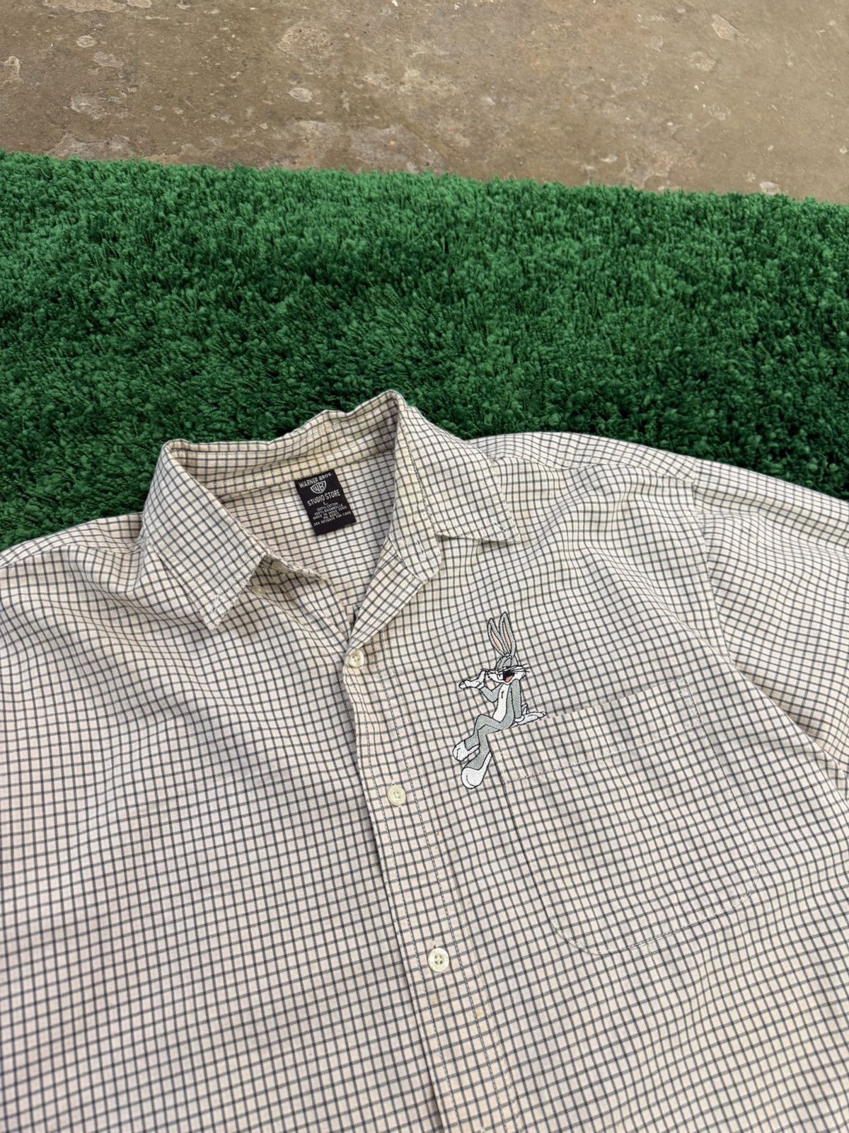 Vintage × Warner Bros RARE Warner Bros Bugs Bunny Checkered Button Down Shirt XL Size US XL / EU 56 / 4 - 5 Thumbnail