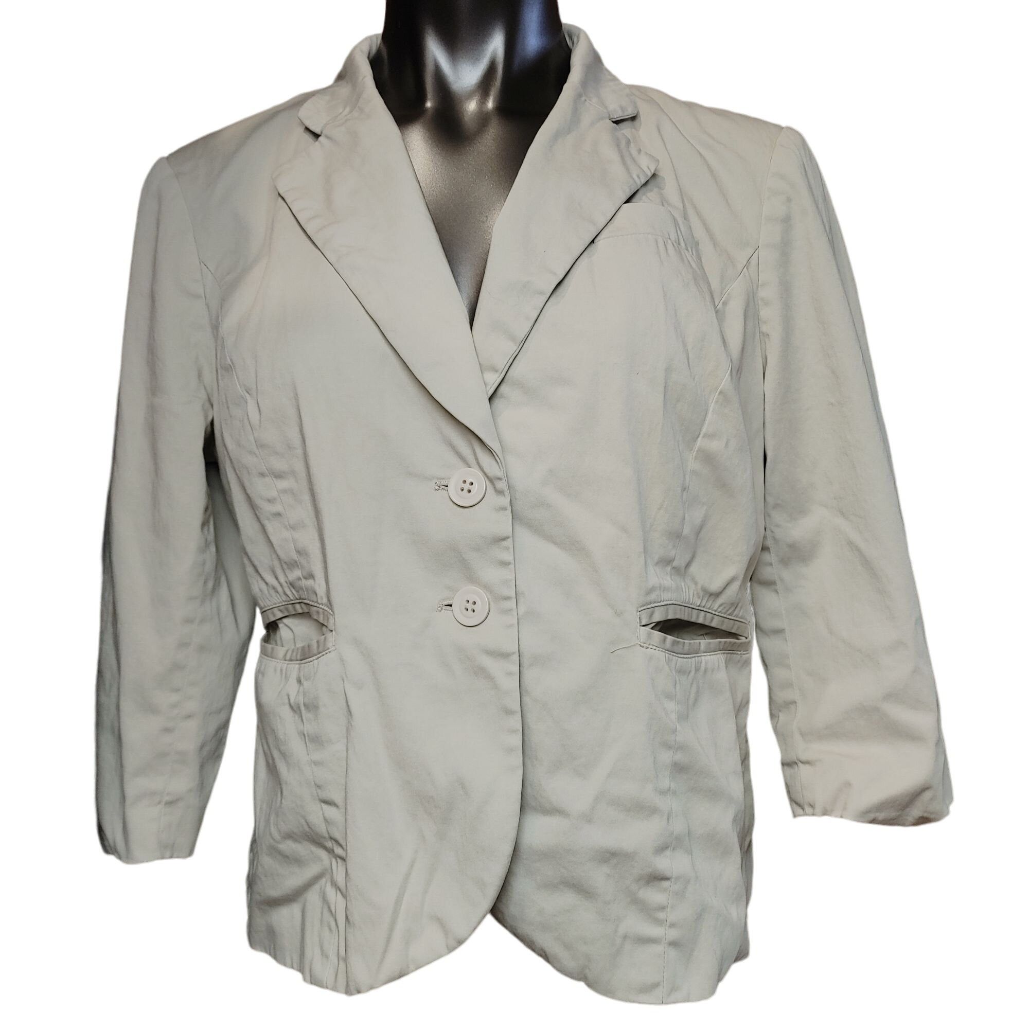 Other Grace Elements Women's 3/4 Sleeve Off White Button Down Jack Size XL / US 12-14 / IT 48-50 - 1 Thumbnail