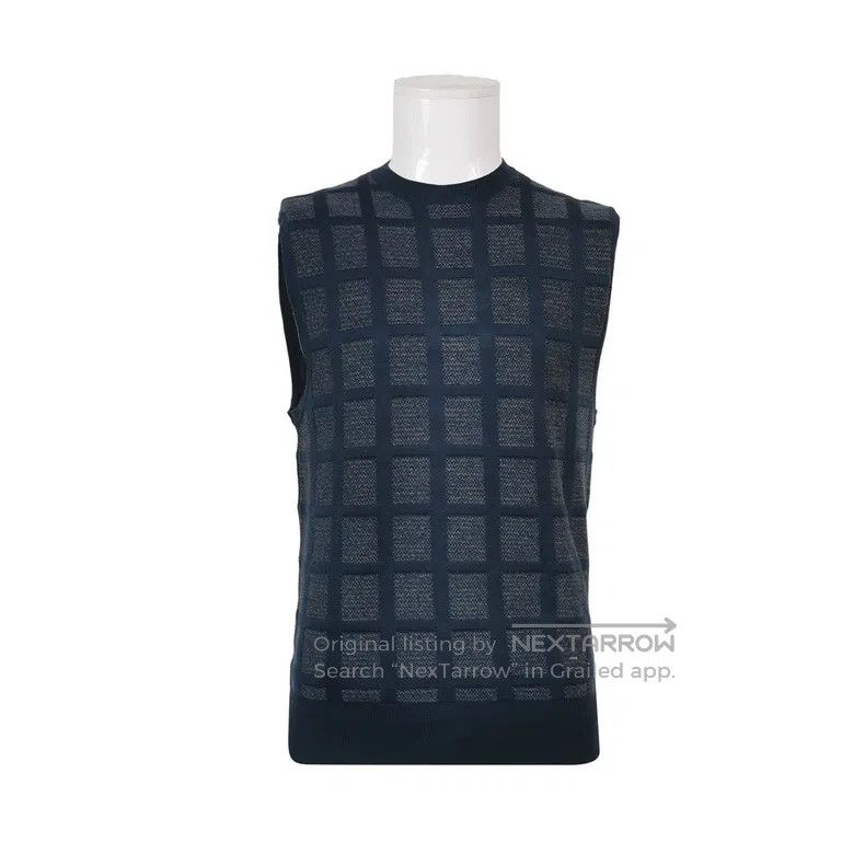 Hermes Hermes Wool Color-blocked Checkered Round Neck Sleeveless Size US M / EU 48-50 / 2 - 1 Thumbnail